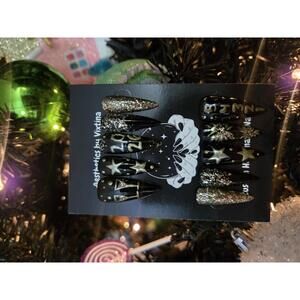 New Years stiletto press on nails custom made